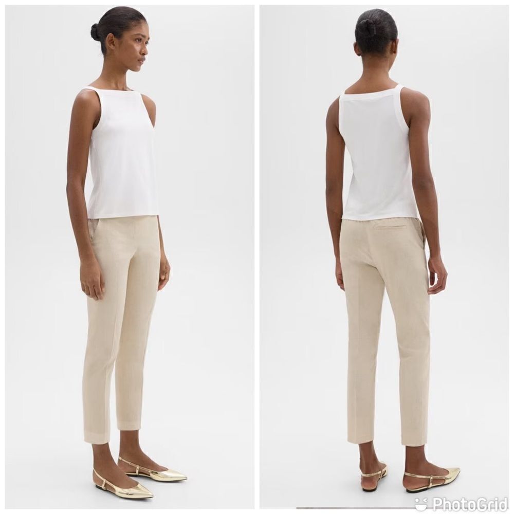 NWT $245. Theory Treeca Pull-On Pant in Good Linen